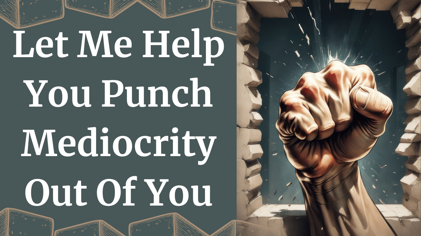 Read more about the article Let Me Help You Punch Mediocrity Out Of You